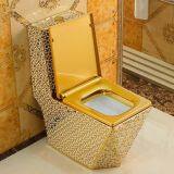 Luxury Ceramic Sanitary Ware Golden Bathroom One Piece Siphonic Toilet Bowl in High Quality