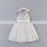 A0185# Girls Dress 2020 Summer Cotton Sleeves Lace Backless Clothes Kids Dress thumbnail-2
