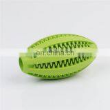 Non-Toxic Soft Tooth Cleaning and IQ Training Rubber Dog Toys Pet Rugby Ball thumbnail-2