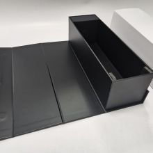 Black Magnetic Luxury Gift Folding Cardboard Wine Box With Customizable Carton Design