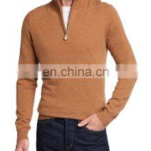Half Zipper New Men Winter 100% Cashmere High Quality Pullover Sweater thumbnail-1