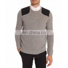 Mens Wool Cashmere Knitted Pullover Sweater With Shoulder Pad thumbnail-1