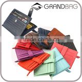 Classical Design Large Capacity Woven Leather Credit Card business name card holder Wallet