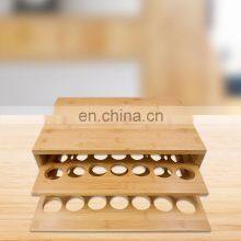 Natural Coffee Pod Holder Bamboo Coffee Stand 2-Tier Bamboo Drawer For Counter Sliding Capsule Drawers thumbnail-4