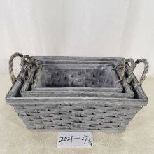 Factory Direct Wicker Square Large Rattan Willow Products Garden Basket