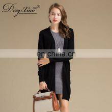 Casual Long Knitted Women Cardigan Black Women's Knit 100% Cashmere Sweater thumbnail-3