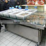 APEX Supermarket Stainless Steel Shellfish Display Table/seafood Display Case