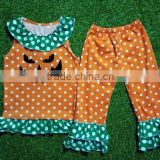 2016 Fashion Baby Girls Clothes Halloween Outfit Girls Ruffle polka dot Remake Outfit Wholesale Children's boutique Clothing Set