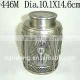 Elegant Cylinder Polished Metal Tea Can