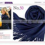 Supply Navy Blue Color Acrylic Winter Cheap Shawls and Scarves Pashmina thumbnail-1