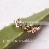 Latest Designs Women's Wave Finger Rings for Girls 18K Rose Gold Plated Stainless Steel Jewellery/Jewelry thumbnail-5