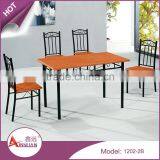 Foshan Dining Room Furniture Particleboard Restaurant Wooden Round Dining Tables With 4 Chairs thumbnail-5