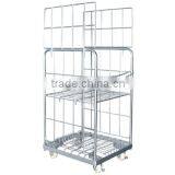 Hot Sale Foldable Metal Mesh Storage Roll Container Carts thumbnail-4