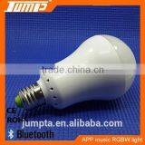 ShenZhen Factory E27 RGBW APP Mobile Control Bluetooth Speaker Music Led Light Bulb thumbnail-2