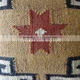 Indian Kilim Cushion Cover 18X18 Pillows Boho Ethnic Shams Jute Pillow Cases thumbnail-6