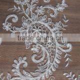 Hot Cheap Embroidered Soft Tulle/tulle African Fabric Lace Fushia Pink/beaded Lace Applique Motif/ thumbnail-2