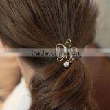 Korean Fashion Hollow Out Iron Flower Imitation Pearls Pendant Hair Bands For Girls Hair Clip Accessories thumbnail-3