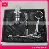 Custom deluxe metal and plastic wine opener gift set