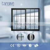 2016 top supplier Tansive construction aluminium glass window with grids