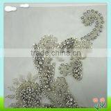 2015 Newest Sew on Tulle Flower Applique With Rhinestone thumbnail-3