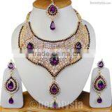 Inspired Handmade Designer Gold Plated S289 Purple Lubana Jewelry Set