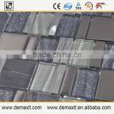 300x300mm Kitchen Back Splash Crystal Glass Mix Marble Mosaic Tile for Home Decorative thumbnail-3