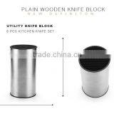 6 Pcs Pom Forged Handle Kitchen Knife Set With S.s Utility Block Pom Forged Stainless Steel Knifes thumbnail-3