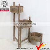 Natural Wood Finish Shabby Recycled Folding Plant Pot thumbnail-1