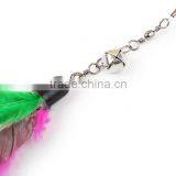 Fishing Pole Cat Teaser For Kitty Cat With Guinea Feather Bird And Coon Tail Toys thumbnail-5