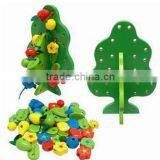 Hot sale wooden toys --- string beads of tree