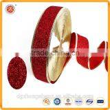 High Quality Fashion Red Christmas Ribbon With Glitter Christmas Ribbon Decoration thumbnail-5