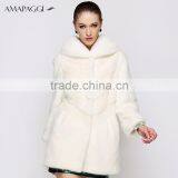 Wholesale New Style Pure White Mink Jacket Elegant Fur Coats for Women thumbnail-3
