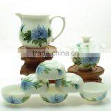 Hand Painted Chrysanthemum Flower Portable Travel Tea Set thumbnail-3