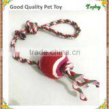 Colorful Cotton Rope Tennis Ball Dog Toy,smiling Ball With Rope Kont and Tug thumbnail-3