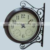 3 in 1 Outdoor Rotating Metal Double Sided Clock thumbnail-2