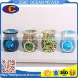 Glass Jar Mosaic Glass Candleholder Colored Candlesticker thumbnail-1