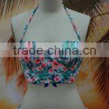 2016 New Arrival Flower Printed Retro High Waist Bikini