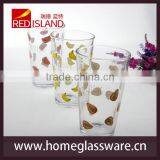 Glass Manufactory Supply 15oz Tumbler Print Fruit Glass Cup for Drinking thumbnail-4