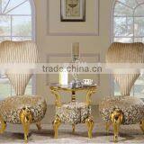 BISINI Petal Shaped Living Room Chair, European Style Solid Wood With Fabric Chair, Classic and Fancy Chair (BF01-X1197) thumbnail-1
