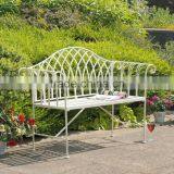 Gothic Style White Cast Iron Bench thumbnail-2