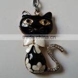 Wholesale Jewelled Pussy Cat Design Metal Alloy Key Chain thumbnail-1