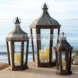 Antique Wooden Candle Lantern | Outdoor Wall Lantern thumbnail-1