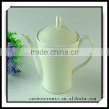 Low Price Larger Chinese White Ceramic Tea Pot In Stock Wholesale thumbnail-1
