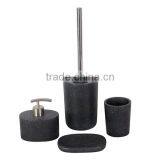 4 Piece Bath Accessories Resin and Sandstone Red and Black Bathroom Set thumbnail-1