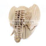 Home Wall Mounted Wooden Elephant Head Decoration thumbnail-4