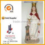 12 Inch Religious Craft Virgin Mary Hold Rose Cross Resinic Figurine thumbnail-3