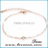 Trending Simple Rose Gold 316L Surgicial Stainless Steel Chain Anklet thumbnail-6