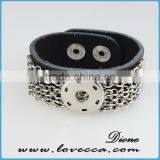 Wholesale 18mm Snap Charm Leather Snap Button Bracelet thumbnail-5