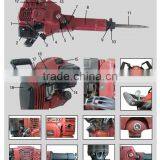 1700w 52cc Handheld Gas Powered Concrete Breaker Hammer Drill Portable Gasoline Jack Hammer