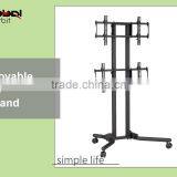Simple Style TV Mounting Bracket for Two Screen, Mobile Double Screen TV Stand thumbnail-1
